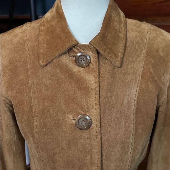 VINTAGE Y2K Express Suede Coat Sz 5/6 - Picture 2 of 11
